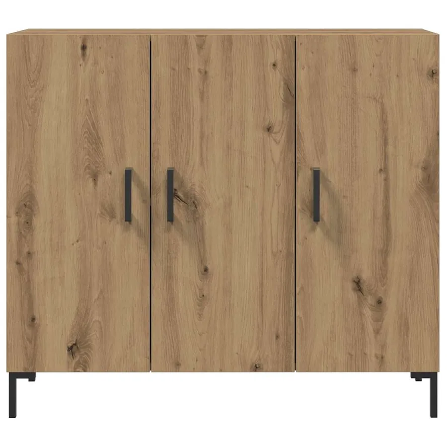 Buffet chêne artisanal 90x34x80 cm bois d'ingénierie - 4