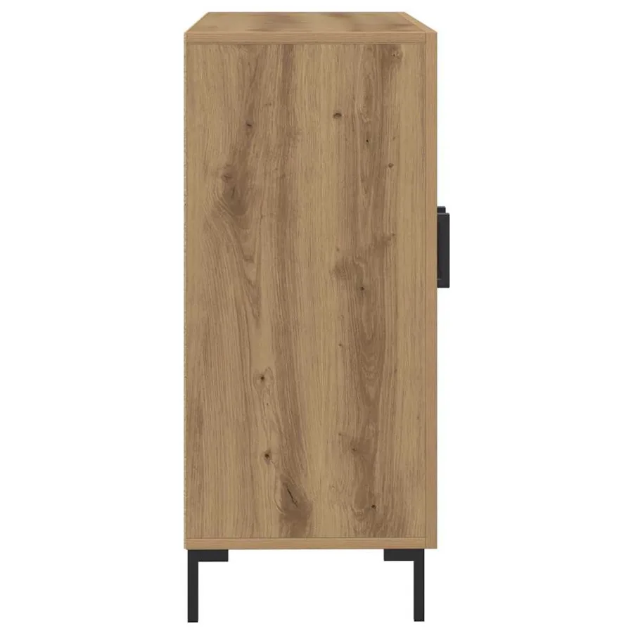 Buffet chêne artisanal 90x34x80 cm bois d'ingénierie - 6