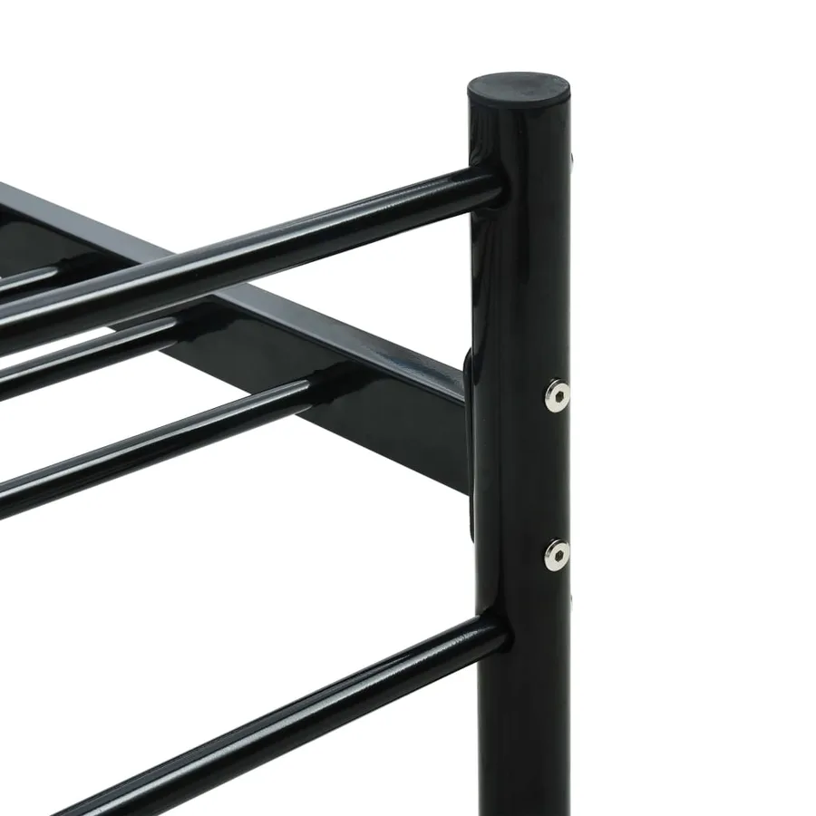 Cadre de lit sans matelas noir métal 120x200 cm - 5