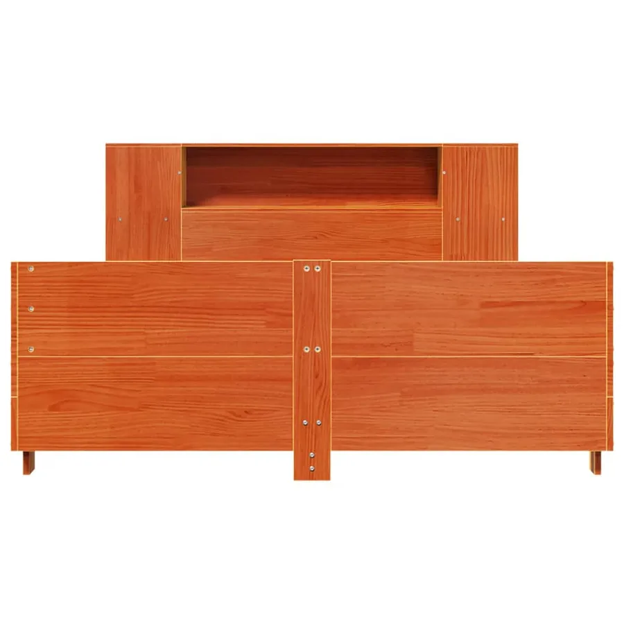 Cadre de lit sans matelas cire marron 140x190cm bois pin massif - 4