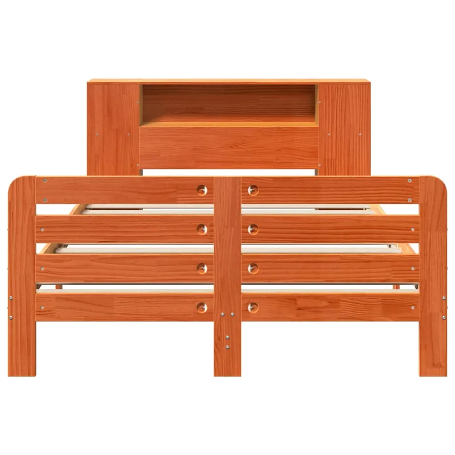 Cadre de lit sans matelas cire marron 140x190cm bois pin massif - 4