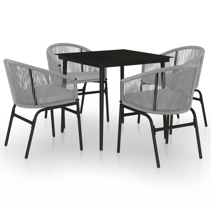 Ensemble à manger de jardin 5 pcs Gris - 2