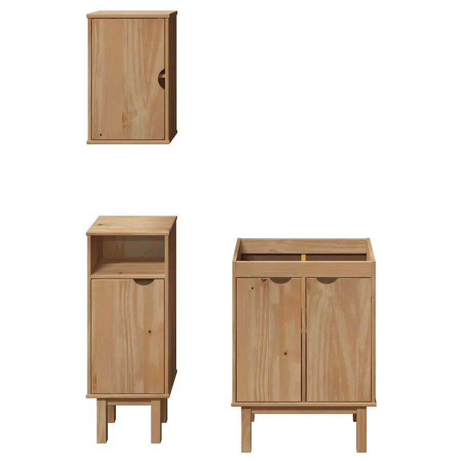 Ensemble de meubles salle de bain 3 pcs OTTA bois de pin massif - 4