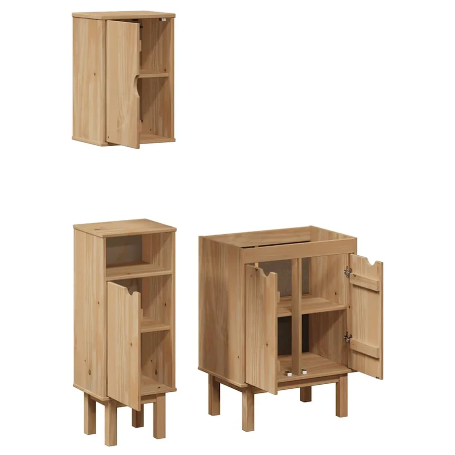 Ensemble de meubles salle de bain 3 pcs OTTA bois de pin massif - 5