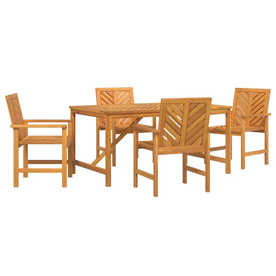 Ensemble de salle à manger pour jardin 5 pc Marron - 2