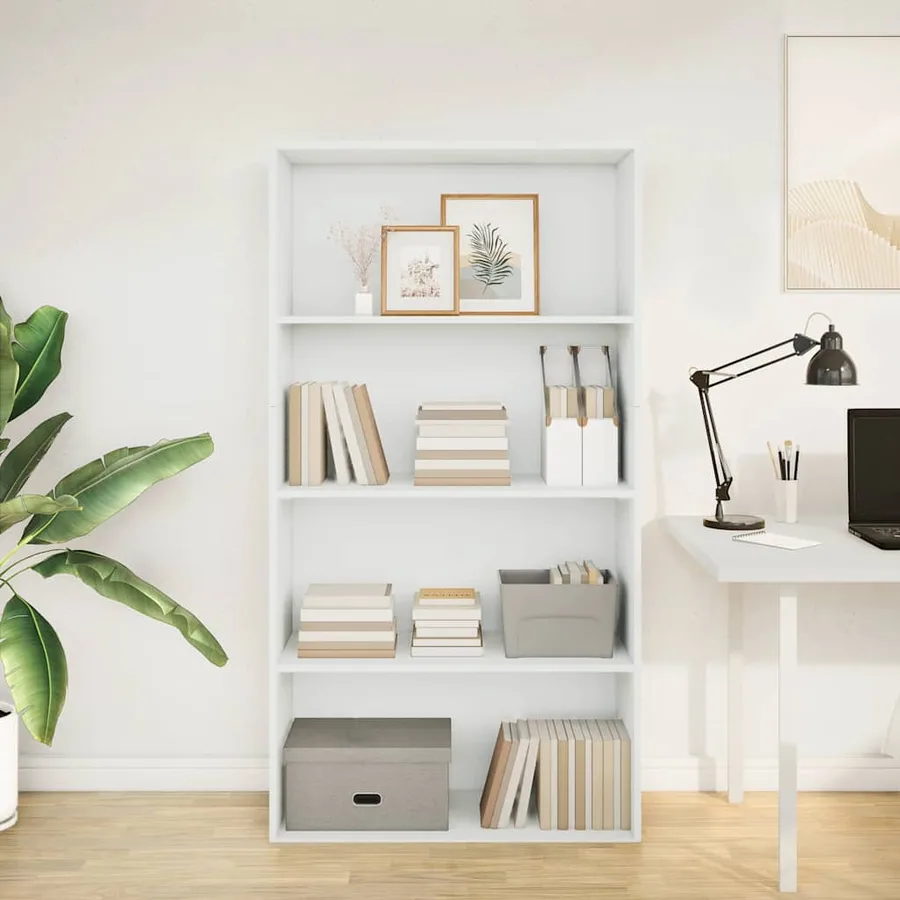 Bibliothèque blanc 80x30x152 cm bois d'ingénierie - 3