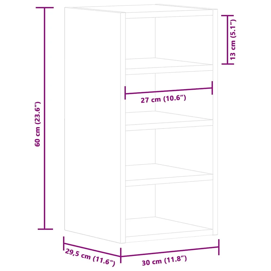 Armoire suspendue "Riga" Gris béton 30 x 29,5 x 60 cm Bois d'ingénierie - 10