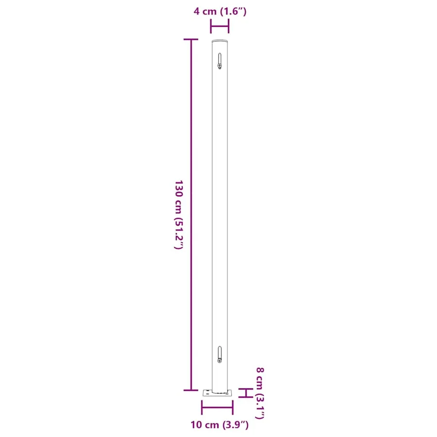 Auvent latéral rétractable de patio 220x500 cm Noir - 10
