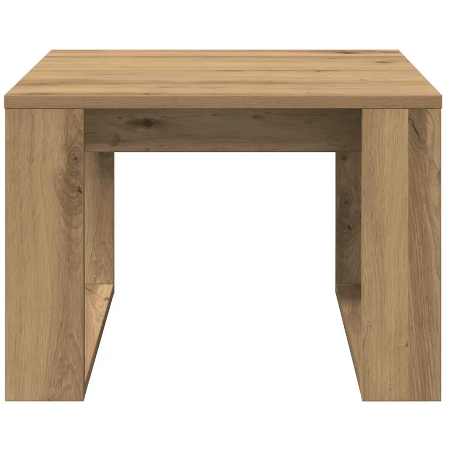 Table d'appoint chêne artisanal 50x50x35 cm bois d'ingénierie - 4