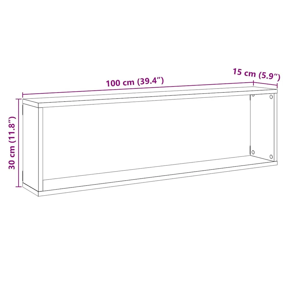 Étagères cube murales 2 pcs chêne artisanal bois ingénierie - 10