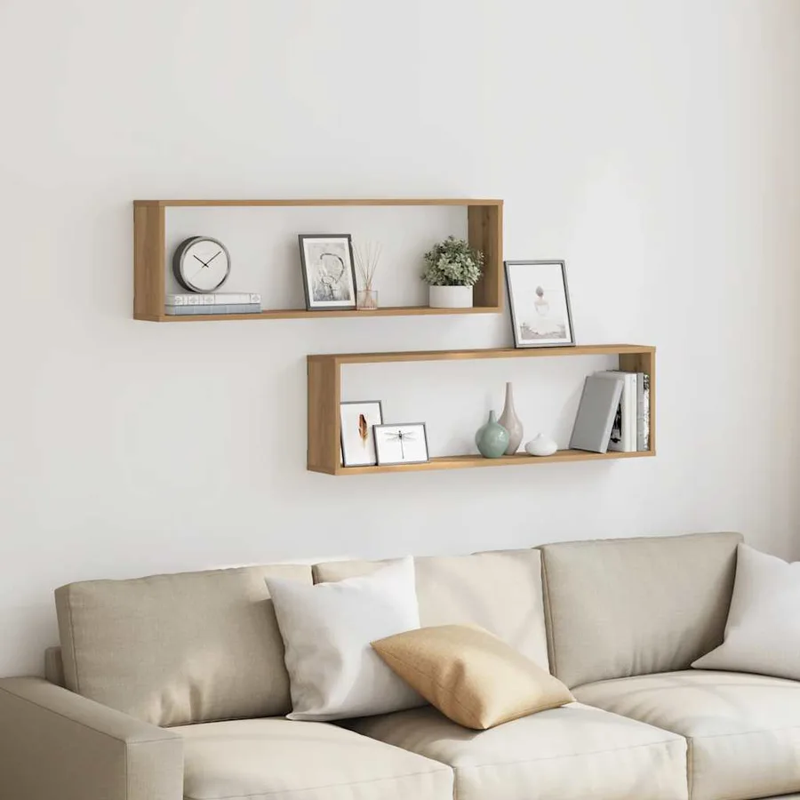 Étagères cube murales 2 pcs chêne artisanal bois ingénierie - 3