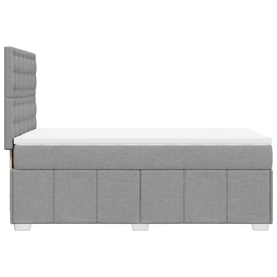 Sommier à lattes de lit avec matelas Gris clair 90x200 cm Tissu - 7