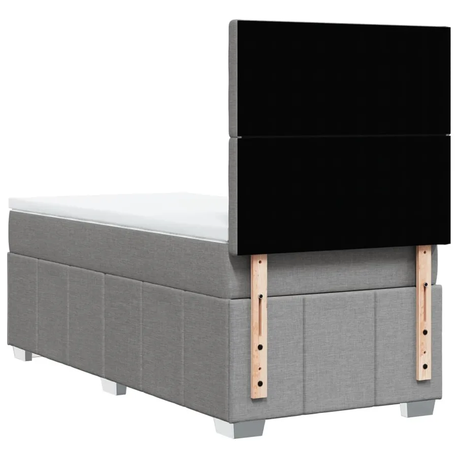 Sommier à lattes de lit avec matelas Gris clair 90x200 cm Tissu - 8