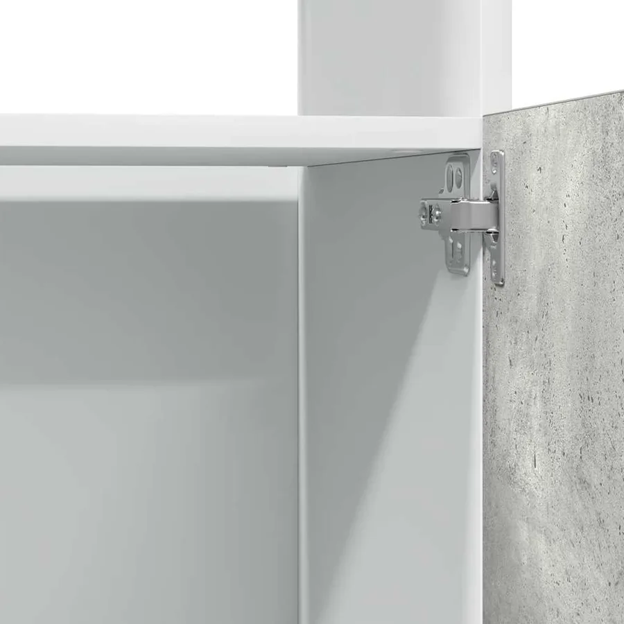 Meuble micro-ondes "Lyon" Gris béton 60 x 57 x 207 cm Bois d'ingénierie - 11
