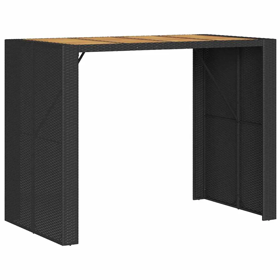 Ensemble de bar de jardin 5 pcs sans coussins noir poly rotin - 5