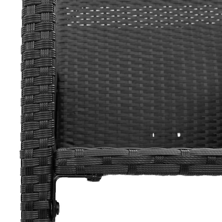 Ensemble de bar de jardin 5 pcs sans coussins noir poly rotin - 6