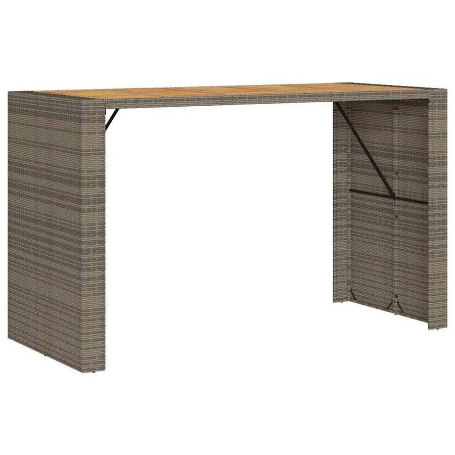 Ensemble de bar de jardin 7 pcs sans coussins gris poly rotin - 5