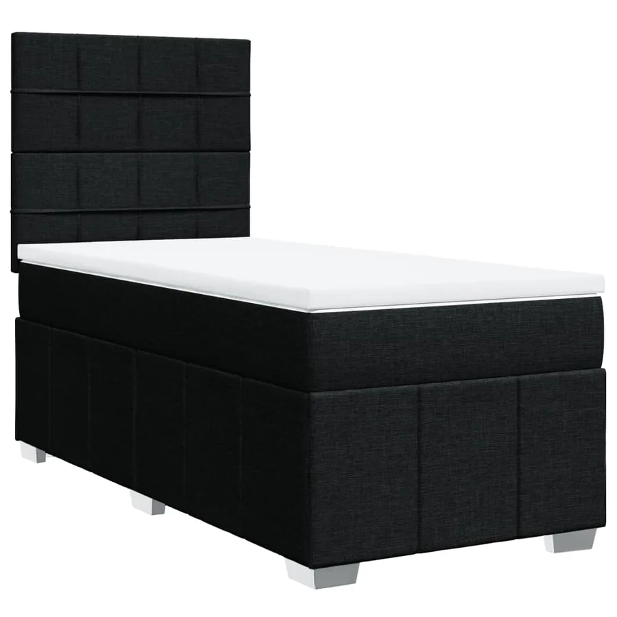 Sommier à lattes de lit et matelas Noir 80x200 cm Tissu - 2