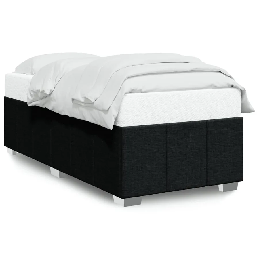 Cadre de lit sans matelas noir 80x200 cm tissu - 2