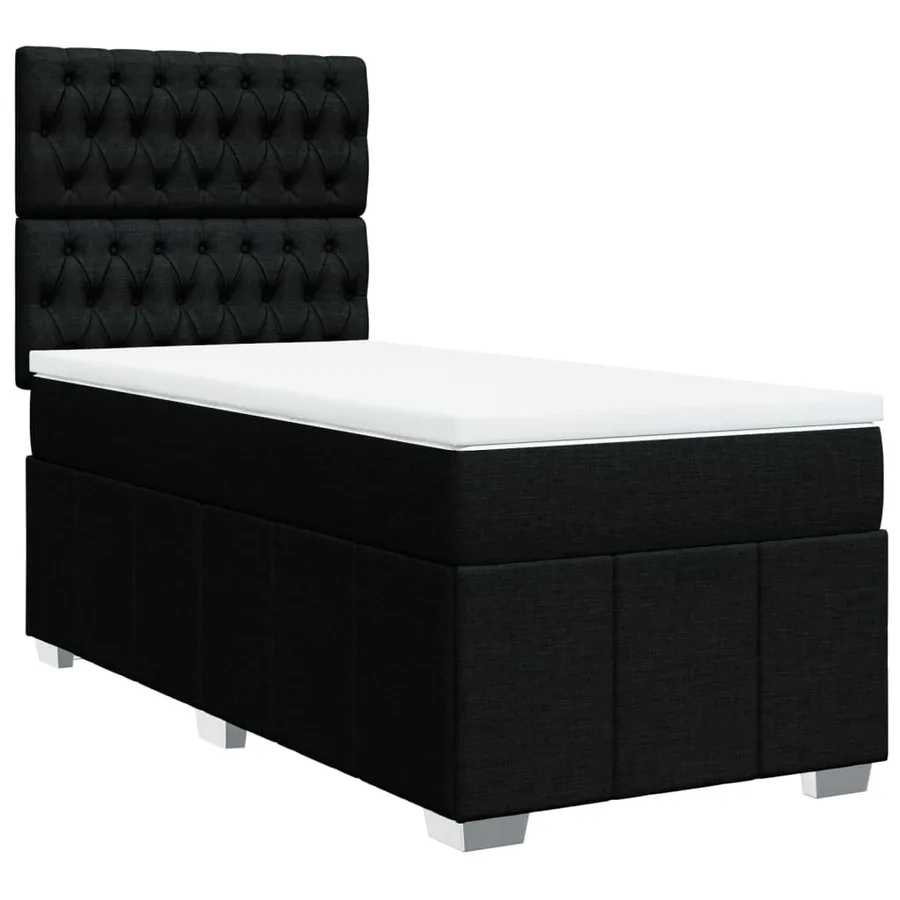 Sommier à lattes de lit et matelas Noir 80x200 cm Tissu - 3