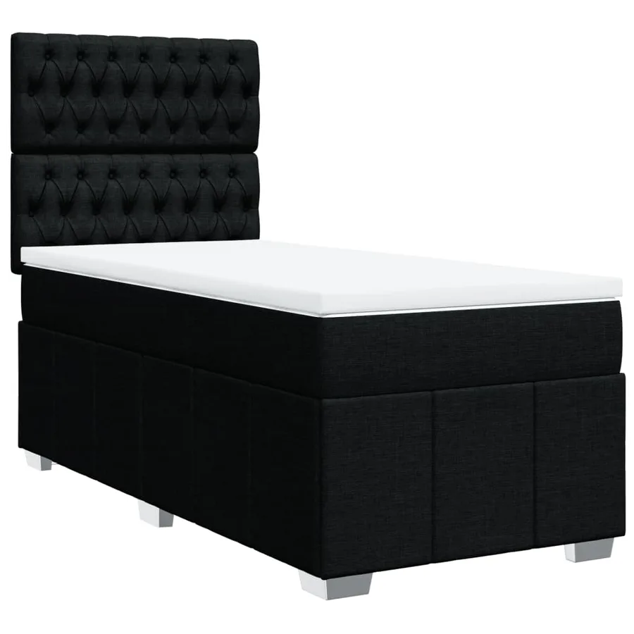 Sommier à lattes de lit et matelas Noir 80x200 cm Tissu - 2