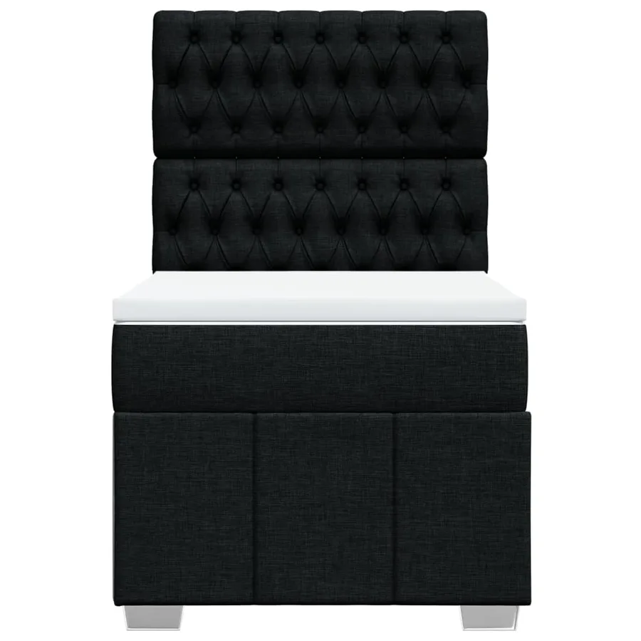 Sommier à lattes de lit et matelas Noir 80x200 cm Tissu - 4
