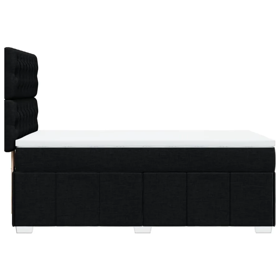 Sommier à lattes de lit et matelas Noir 80x200 cm Tissu - 5