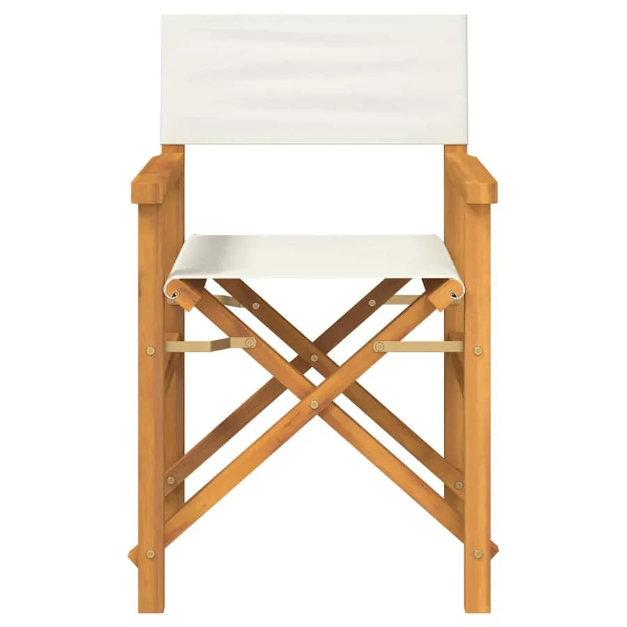 Chaise de metteur en scène pliante crème bois teck massif - 3