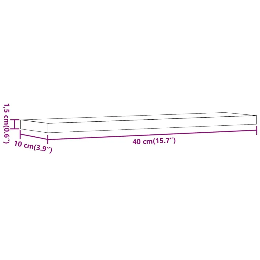 Étagères murales 4 pcs vieux bois 40x10x1,5cm bois d'ingénierie - 9
