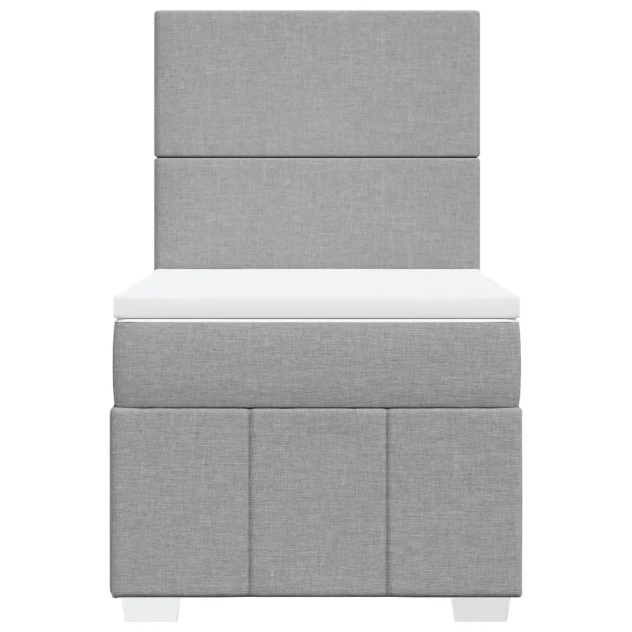 Sommier à lattes de lit avec matelas Gris clair 90x200 cm Tissu - 6