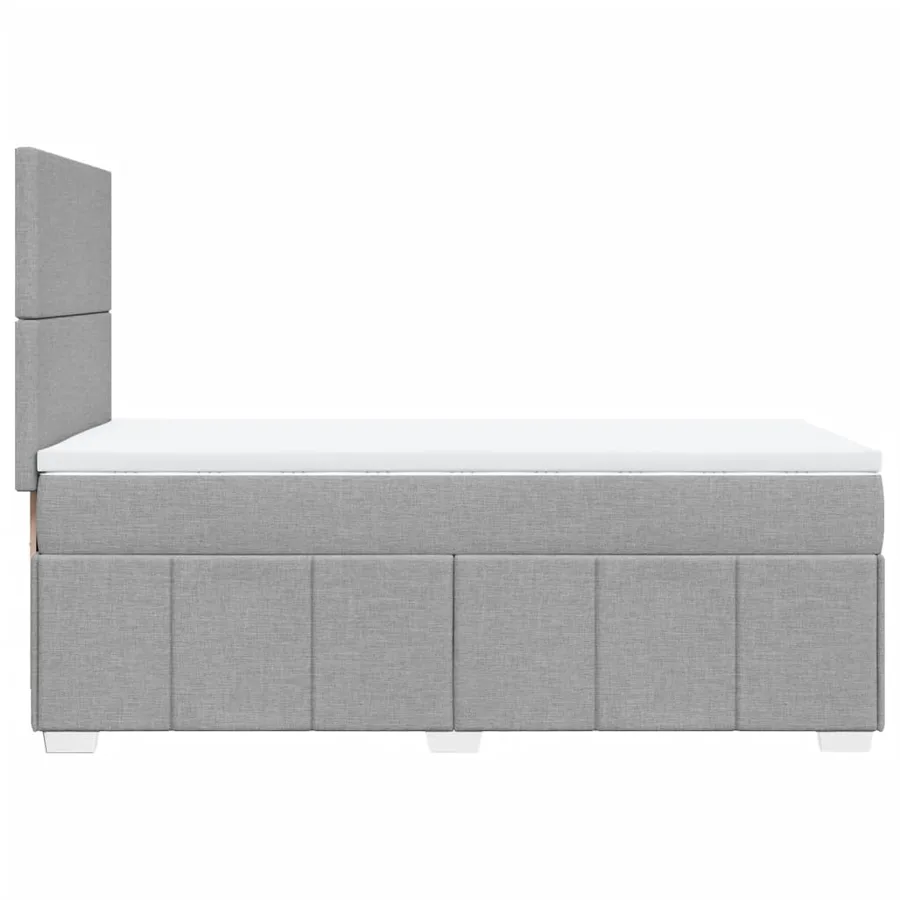 Sommier à lattes de lit avec matelas Gris clair 90x200 cm Tissu - 7