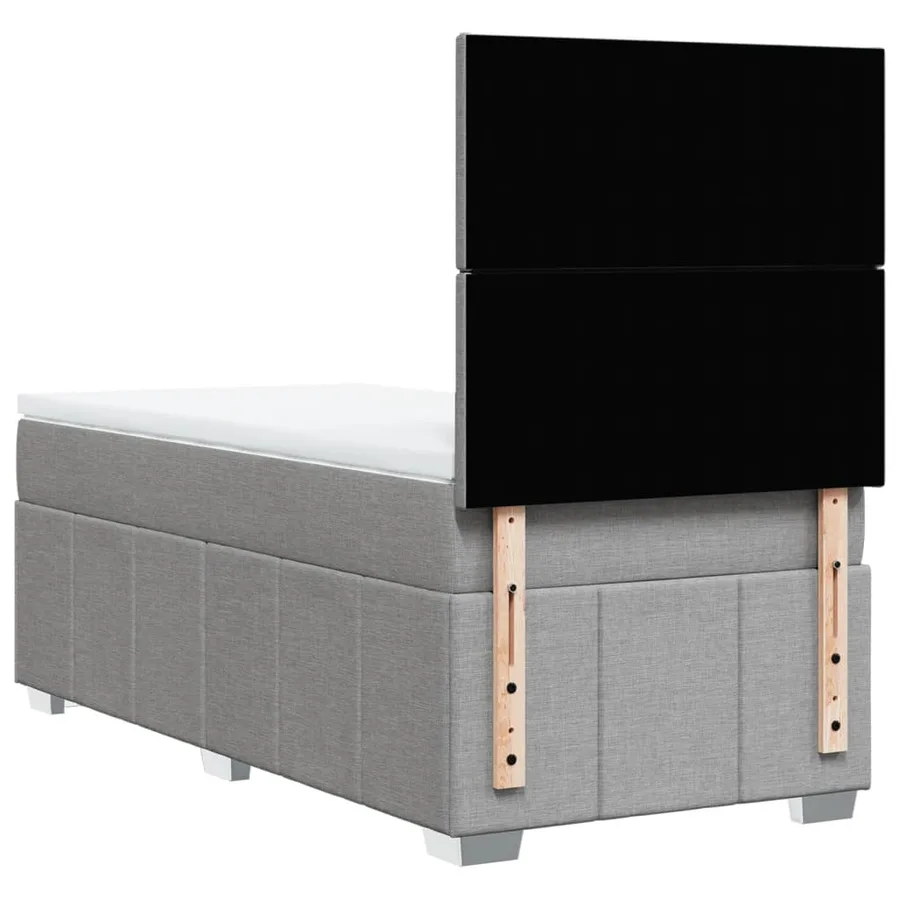 Sommier à lattes de lit avec matelas Gris clair 90x200 cm Tissu - 8