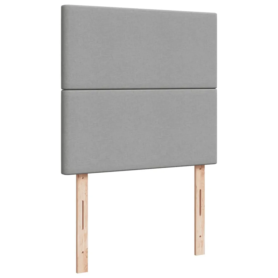 Sommier à lattes de lit avec matelas Gris clair 90x200 cm Tissu - 9