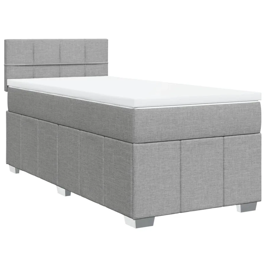 Sommier à lattes de lit avec matelas Gris clair 90x200 cm Tissu - 3