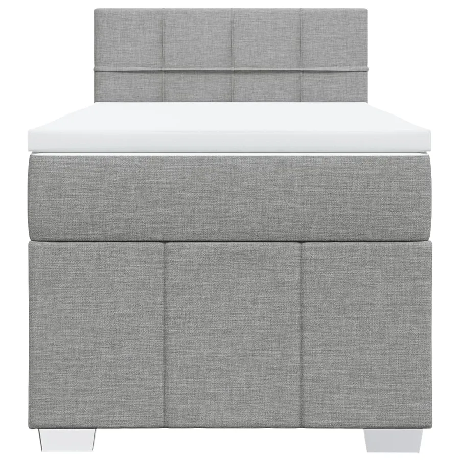 Sommier à lattes de lit avec matelas Gris clair 90x200 cm Tissu - 6