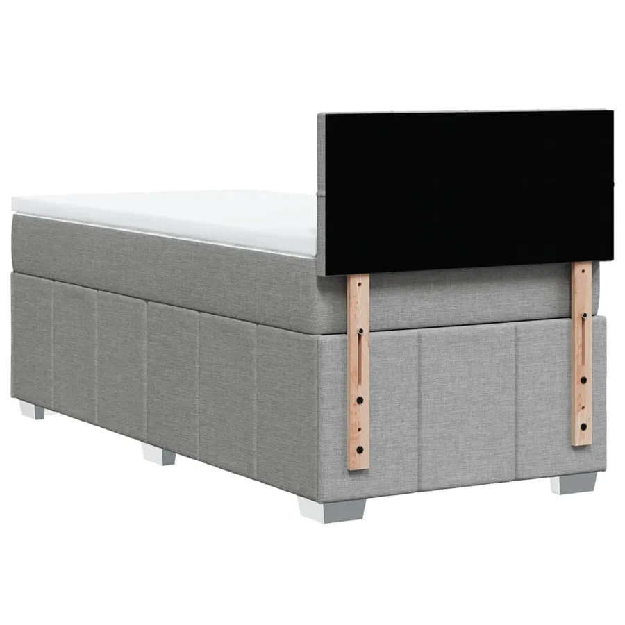 Sommier à lattes de lit avec matelas Gris clair 90x200 cm Tissu - 8