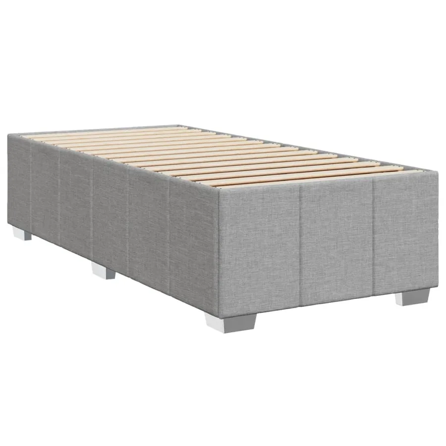 Sommier à lattes de lit avec matelas Gris clair 90x200 cm Tissu - 9