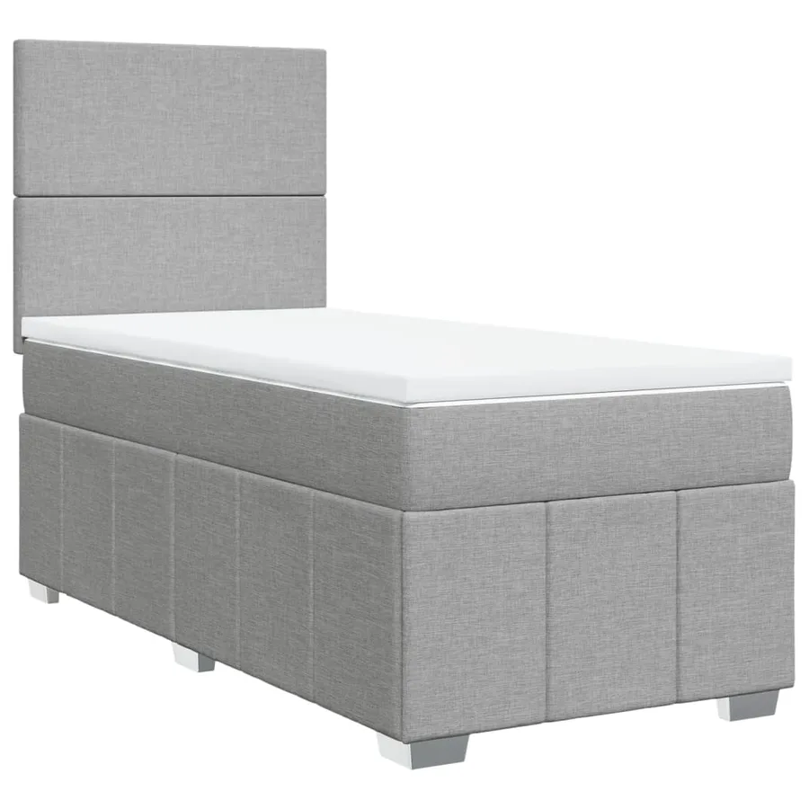 Sommier à lattes de lit avec matelas Gris clair 90x200 cm Tissu - 2