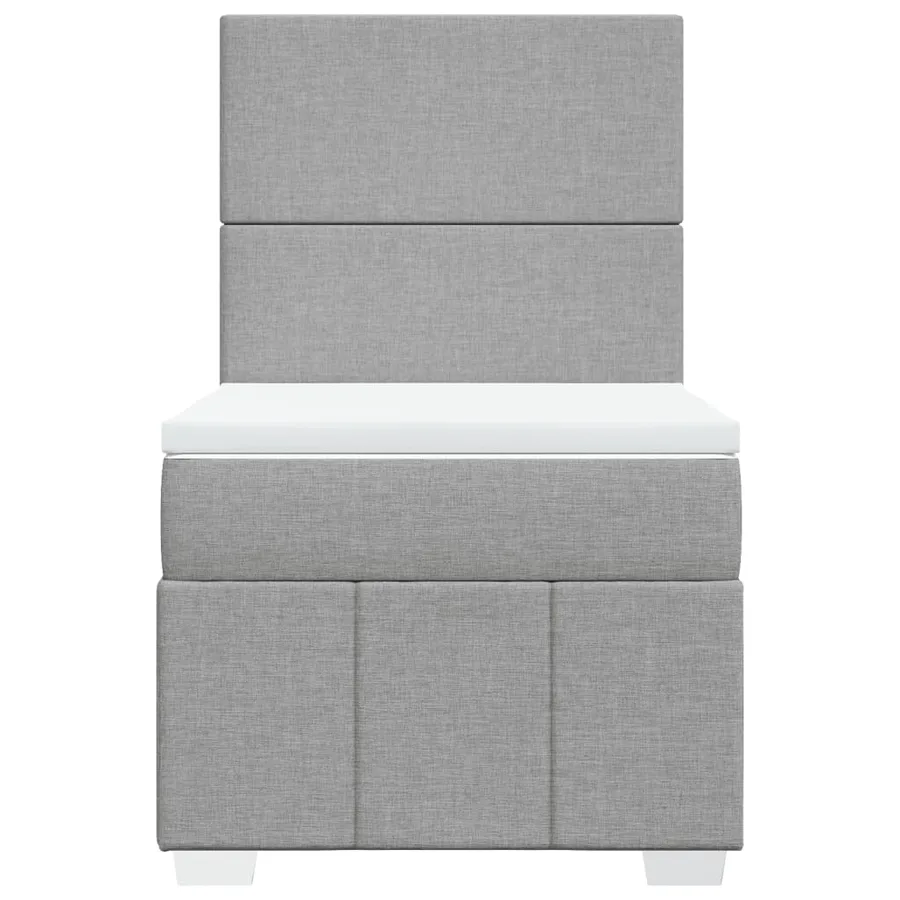 Sommier à lattes de lit avec matelas Gris clair 90x200 cm Tissu - 4