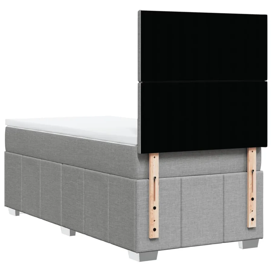 Sommier à lattes de lit avec matelas Gris clair 90x200 cm Tissu - 6