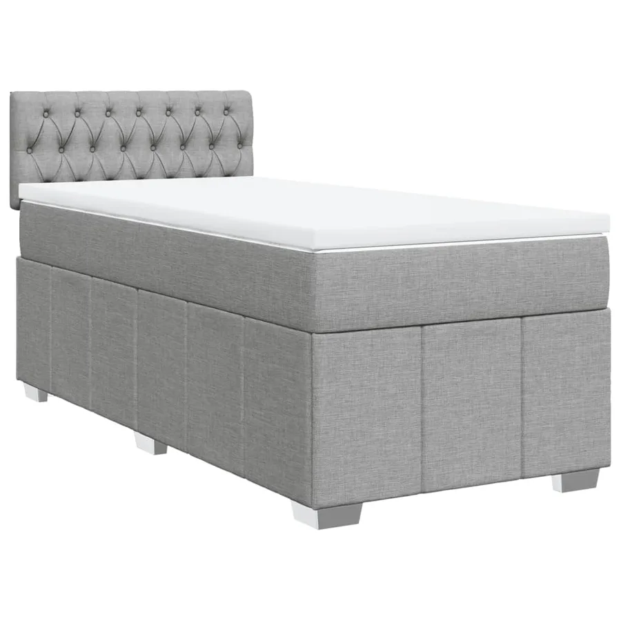 Sommier à lattes de lit avec matelas Gris clair 90x200 cm Tissu - 3