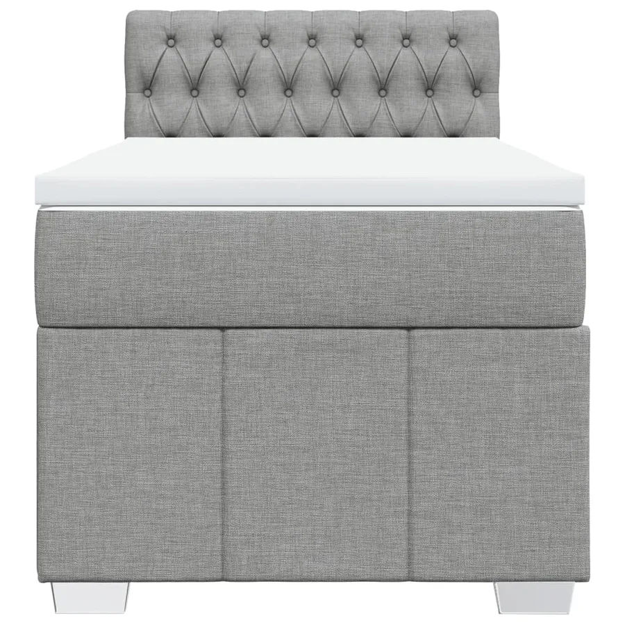 Sommier à lattes de lit avec matelas Gris clair 90x200 cm Tissu - 6
