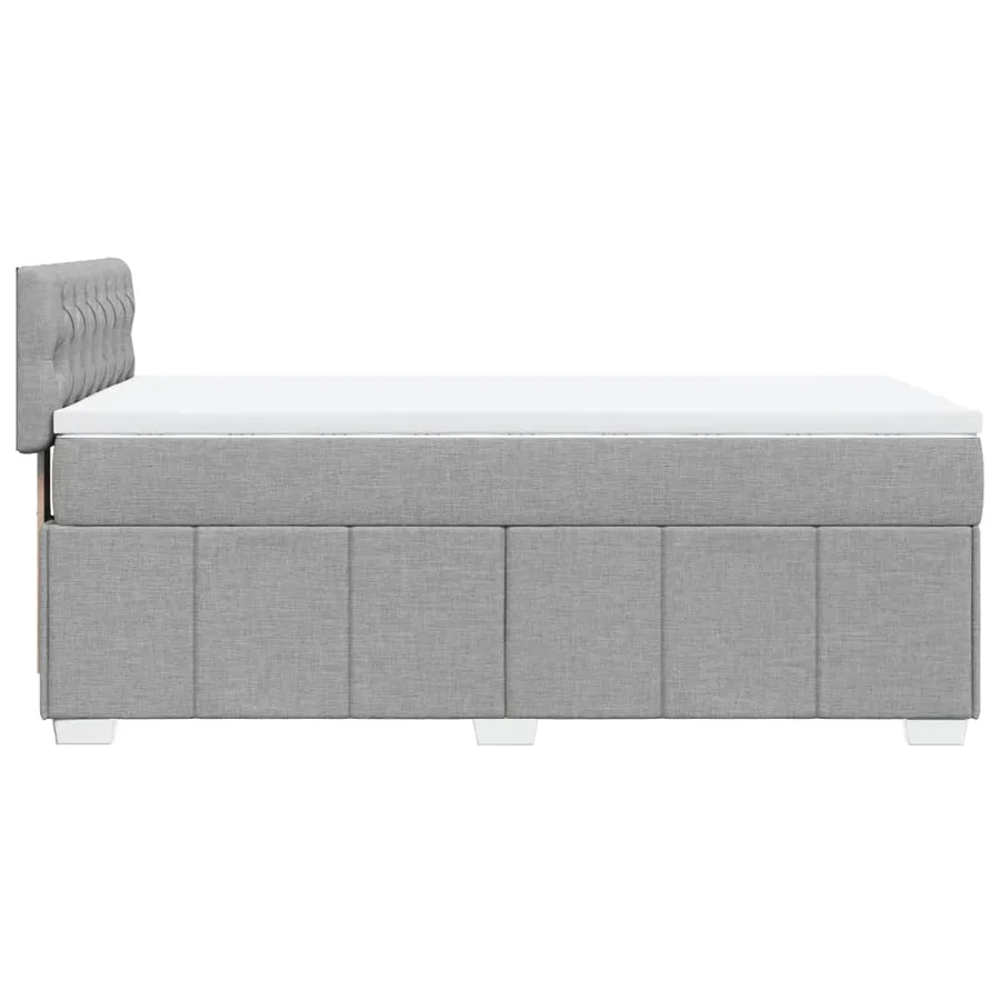 Sommier à lattes de lit avec matelas Gris clair 90x200 cm Tissu - 7