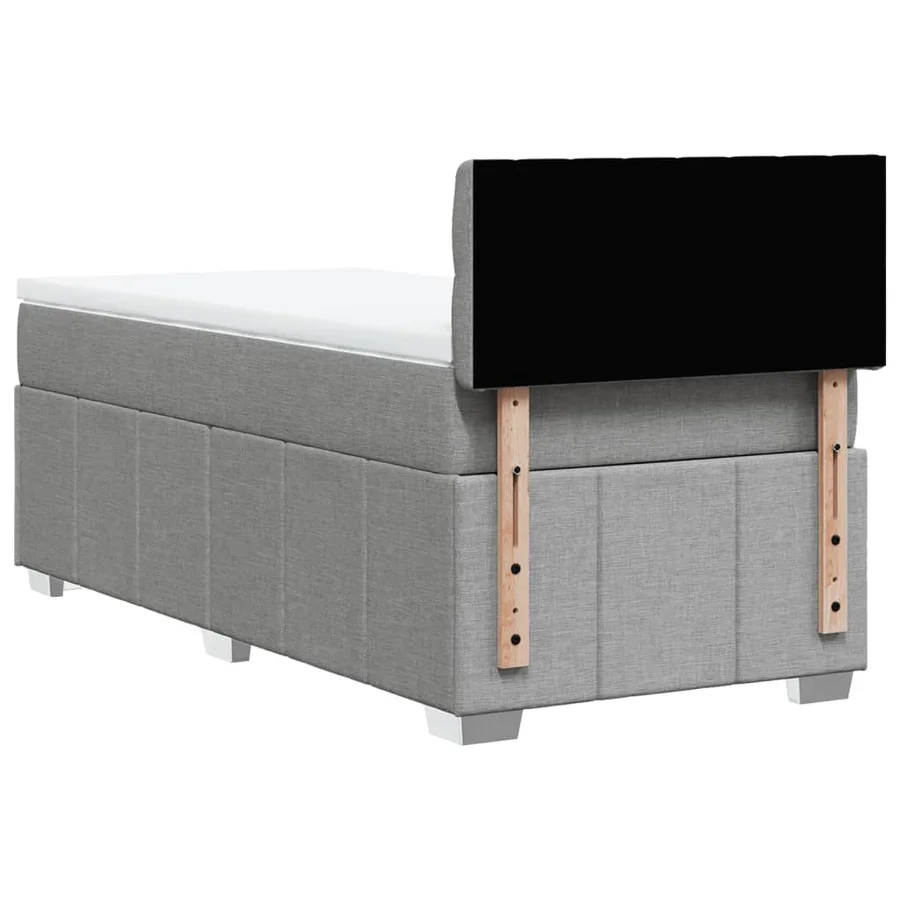 Sommier à lattes de lit avec matelas Gris clair 90x200 cm Tissu - 8