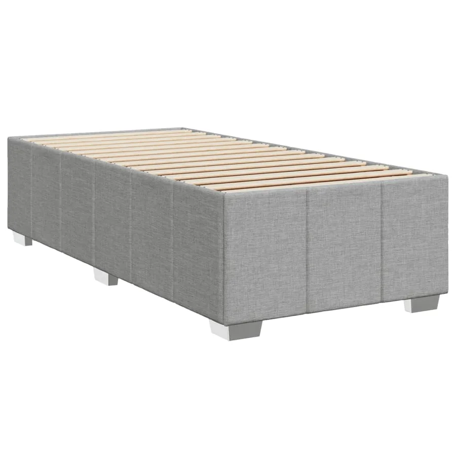 Sommier à lattes de lit avec matelas Gris clair 90x200 cm Tissu - 9