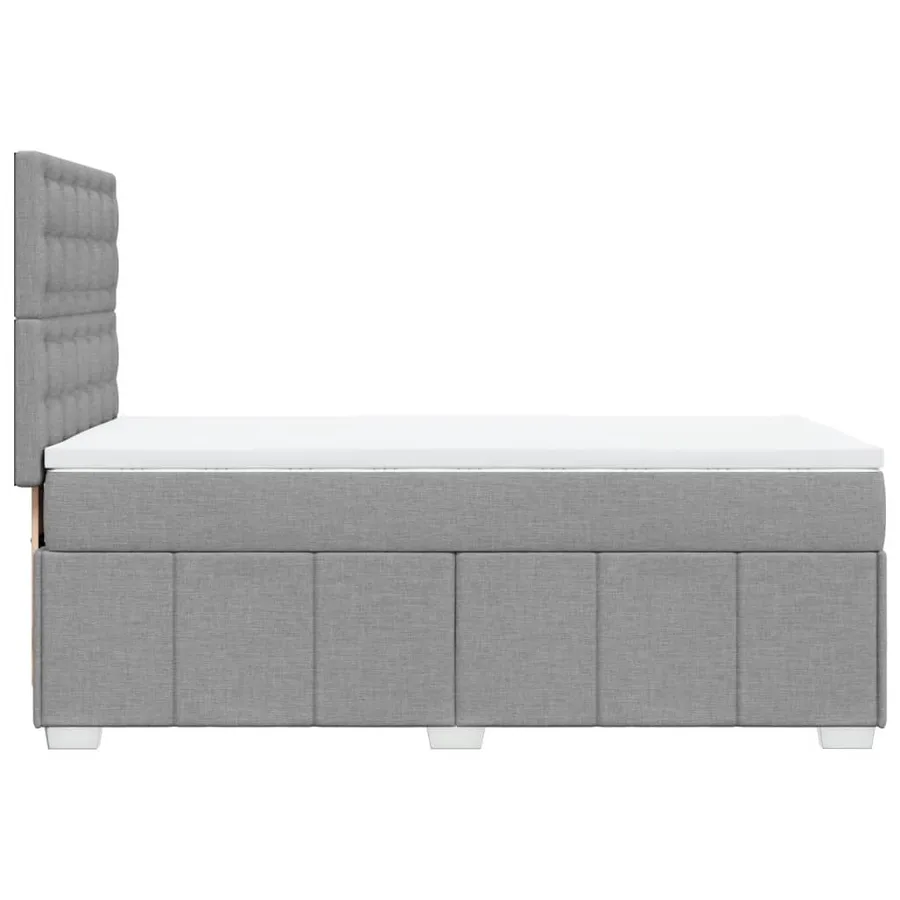 Sommier à lattes de lit avec matelas Gris clair 90x200 cm Tissu - 5
