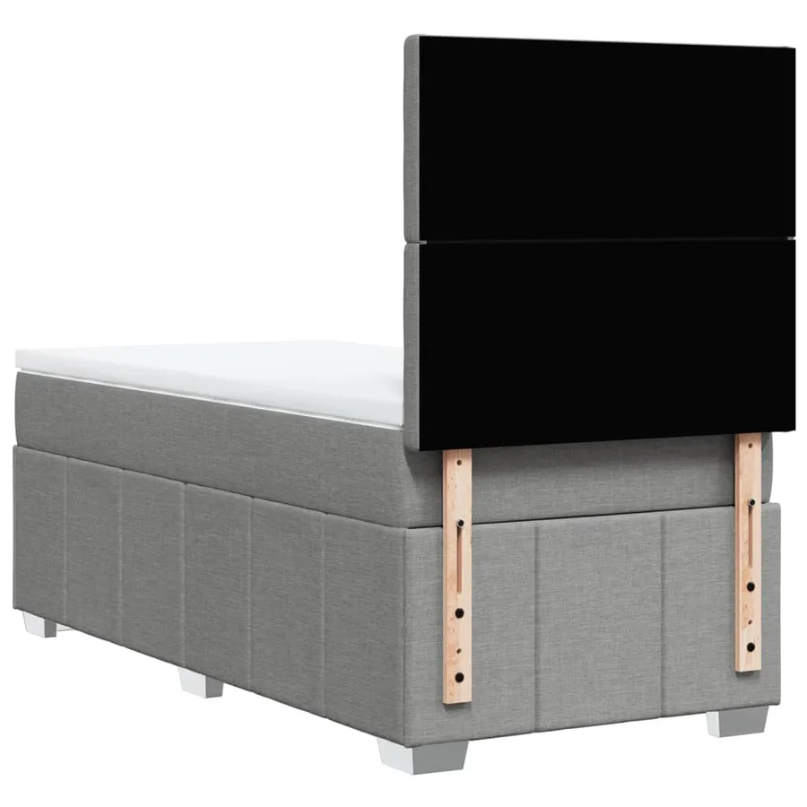 Sommier à lattes de lit avec matelas Gris clair 90x200 cm Tissu - 6