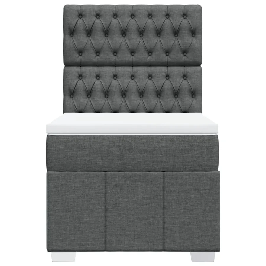 Sommier à lattes de lit avec matelas Gris foncé 90x200 cm Tissu - 6