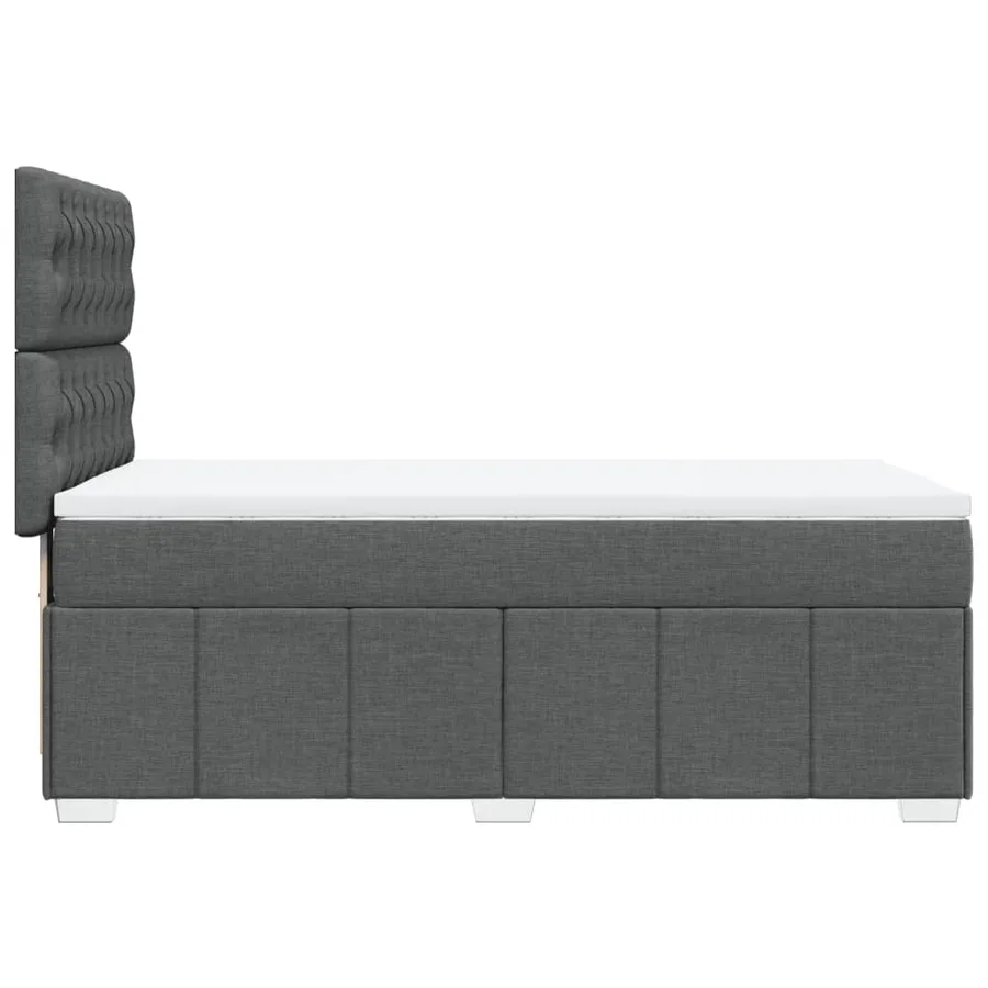Sommier à lattes de lit avec matelas Gris foncé 90x200 cm Tissu - 7