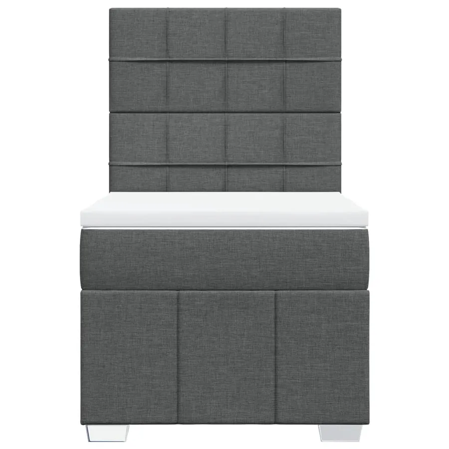 Sommier à lattes de lit avec matelas Gris foncé 90x200 cm Tissu - 4